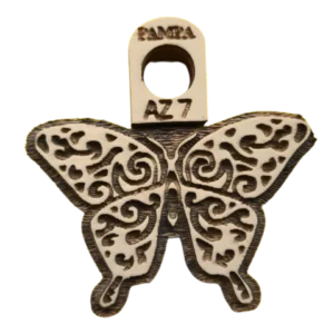 Sello de goma mariposa arabesco ornamental alta densidad