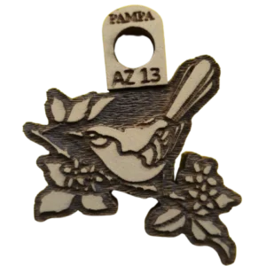 Sello de goma pájaro con flores decorativo alta densidad