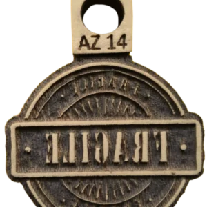 Sello de goma sello circular vintage “Fragile” alta densidad