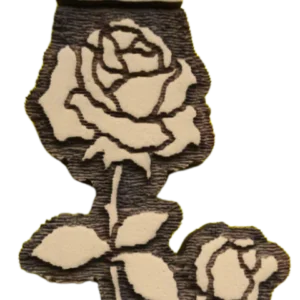 Sello decorativo rosa con pimpollo de goma alta densidad