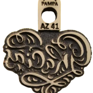 Sello decorativo corazón “Gracias” con arabescos de goma