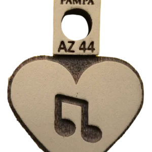 Sello decorativo corazón con corchea de goma alta densidad