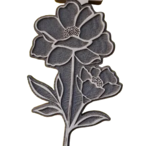 Sello decorativo flor peonía