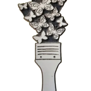 Sello decorativo pincel con mariposas