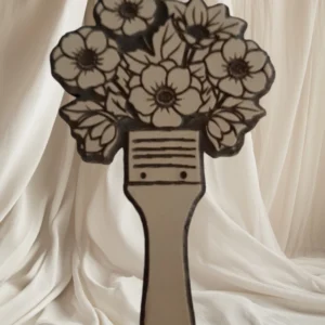 Sello decorativo pincel con flores
