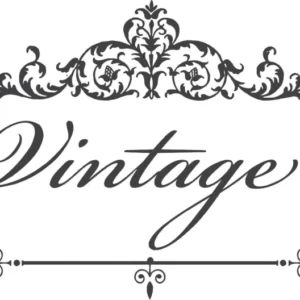 Sello palabra Vintage con decoraciones