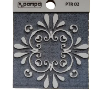 Sello decorativo roseta ornamental con arabescos de goma alta densidad