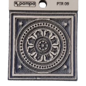 Sello decorativo roseta ornamental circular estilo vintage de goma alta densidad