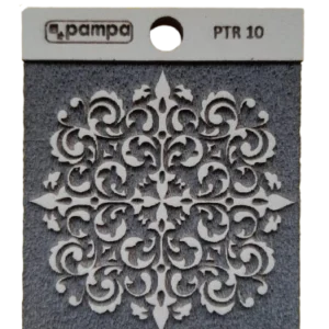 Sello decorativo mandala barroco con arabescos y ornamento simétrico de goma alta densidad