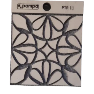 Sello decorativo geométrico en goma de alta densidad