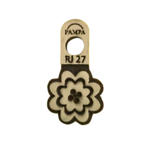 Sello de goma flor doble con centro circular