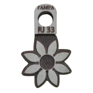 Sello de goma flor 8 pétalos con centro circular