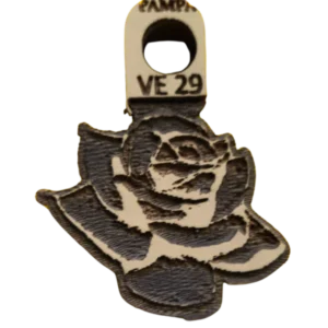 Sello decorativo flor rosa