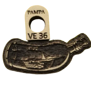 Sello vintage barco en una botella